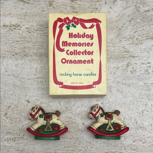 Holiday Memories Collector Other - Vintage Holiday memories collector ornament rocking horse candle holders